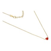 Colier argint placat cu aur galben cu inimioara rosie DiAmanti PN0363NY-AS